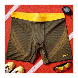 Nike Men's Pro Elite 1/2 Tights 4XL Black Yellow Rare Made USA FD5787-000